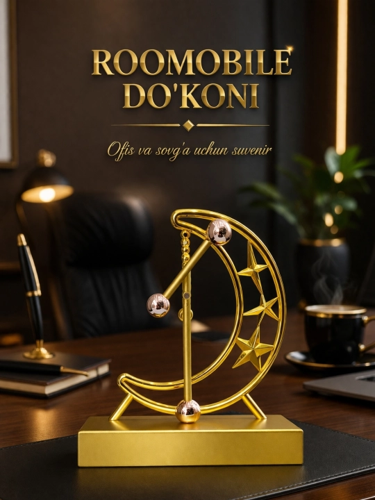 Dekorativ suvenir - Oy va Ferris g‘ildirak gold, stol bezagi - 