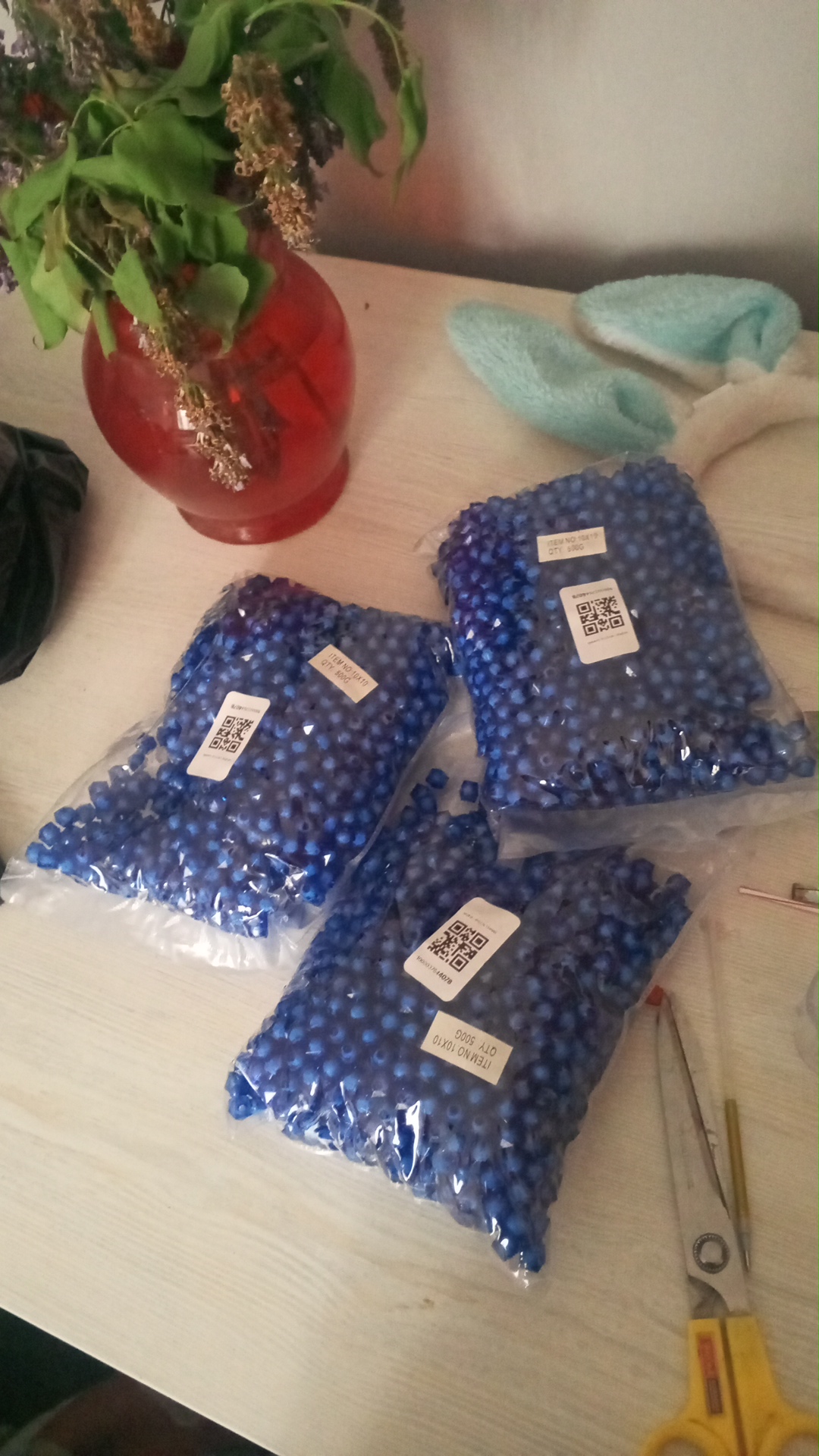 Sumka to'qish uchun xrustal munchoqlar, 10 mm, 500 g