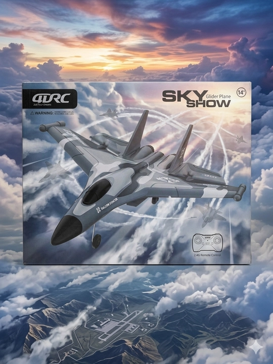 Самолет истребитель на пульте управления SKY SHOW, радиоуправляемый планер из EPP, подарок - 
