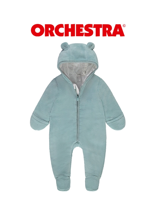 Детский комбинезон Orchestra (с капюшоном, утеплённый), хлопок, зелёный - 