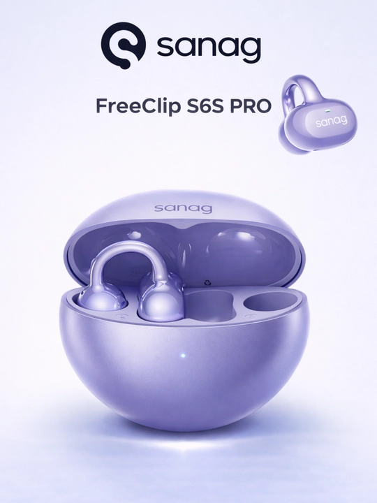Simsiz quloqchinlar SANAG FreeClip S6S Series, Bluetooth 6.0, IPX5, ochiq dizayn - 