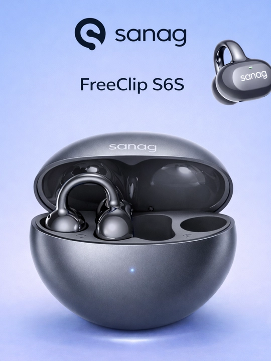 Simsiz quloqchinlar SANAG FreeClip S6S Series, Bluetooth 6.0, IPX5, ochiq dizayn - 