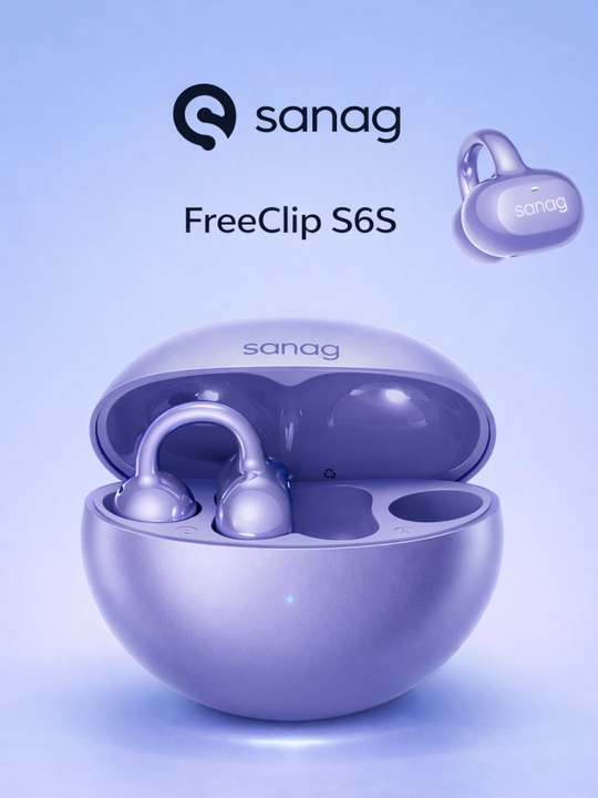 Simsiz quloqchinlar SANAG FreeClip S6S Series, Bluetooth 6.0, IPX5, ochiq dizayn - 