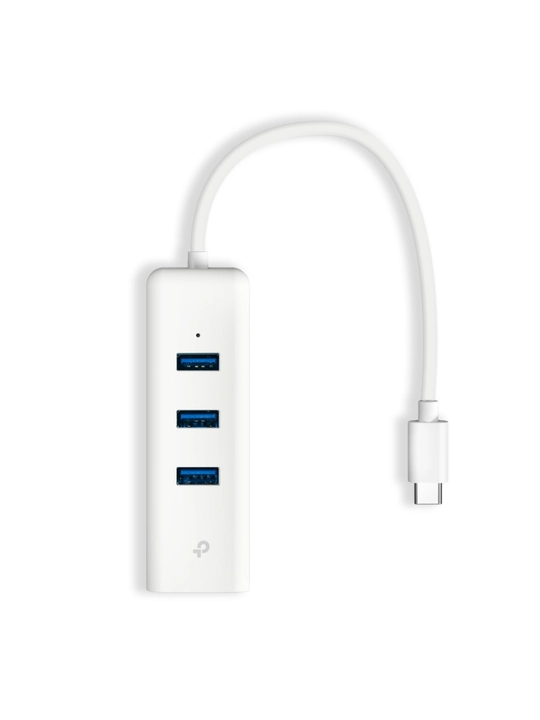 UE330C  USB Type-C orqali ulanadigan 3 portli USB konsentrator va Gigabit Ethernet adapter