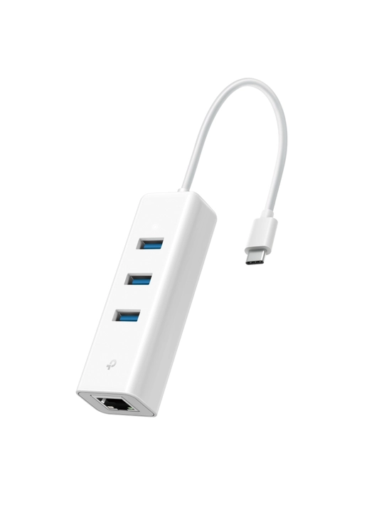 UE330C  USB Type-C orqali ulanadigan 3 portli USB konsentrator va Gigabit Ethernet adapter