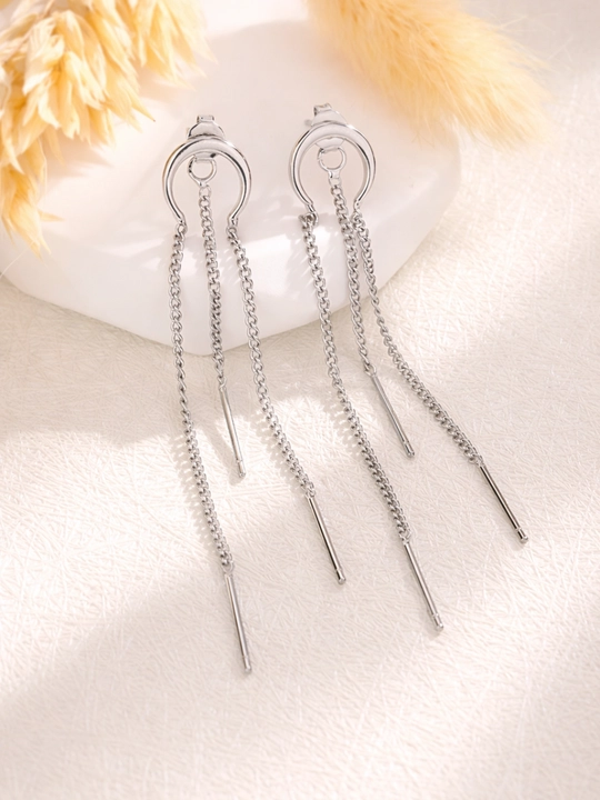 Серьги женские ALIXANDRA из серебра 925 пробы, длинные серьги-цепочки