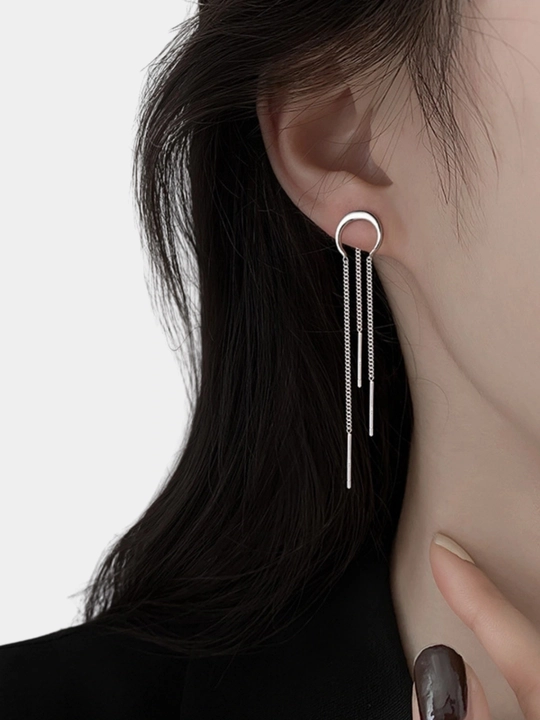 Серьги женские ALIXANDRA из серебра 925 пробы, длинные серьги-цепочки