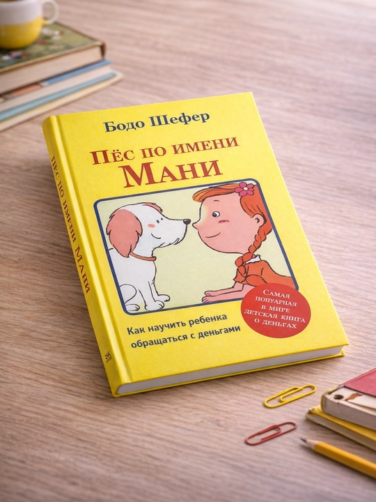 Книга Бодо Шефер «Пёс по имени Мани» финансовая книга для детей (узб и рус)