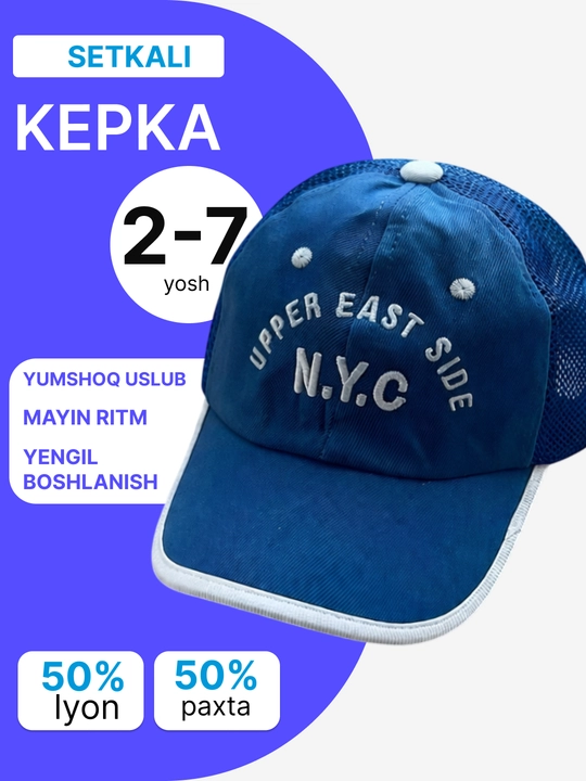 Bolalar uchun kepka,panama, turli dizayn va ranglarda