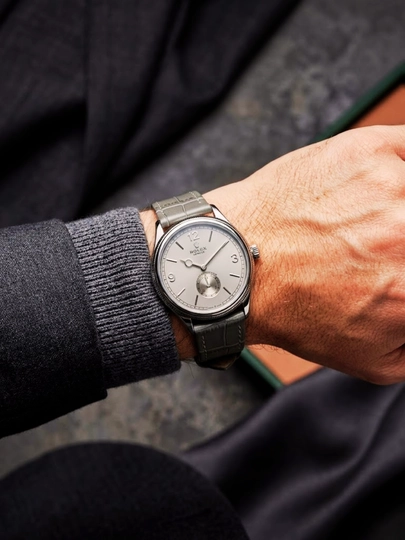 Мужские часы Rolex, Hаручные часы для мужчин, кожаный ремешок, В подарочной коробке — WTCLINE-ROLEX299-СЕРЫЙ