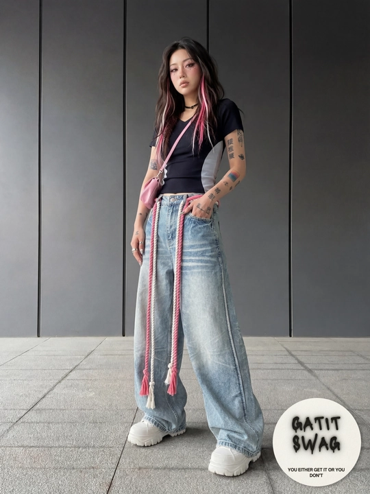 Jinsi baggy oversize Y2K