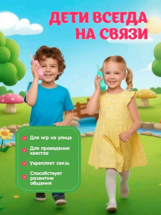 Рация детская 2 шт, с видео, видеорация портативная набор
