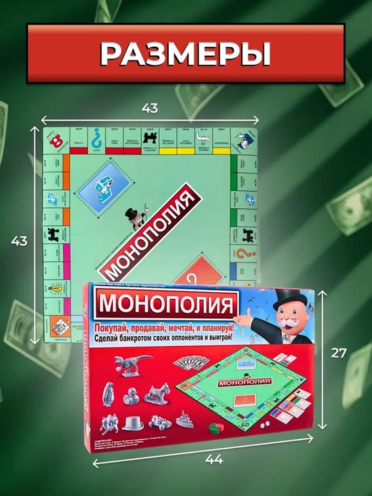 Настольная игра Монополия, классическая версия в подарок настольная игра uno