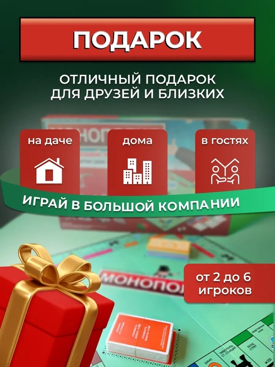 Настольная игра Монополия, классическая версия в подарок настольная игра uno