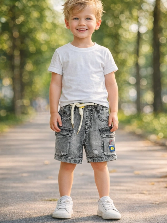 Шорты детские для мальчика, джинсовые шорты, х/б деним, 1-6лет - 