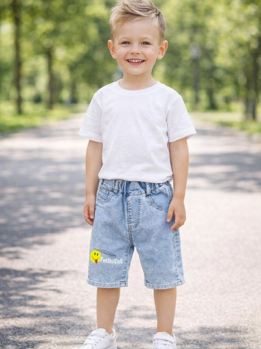 Шорты детские для мальчика, джинсовые шорты, х/б деним, 6 мес-6 лет, рост 74-116 см  - 