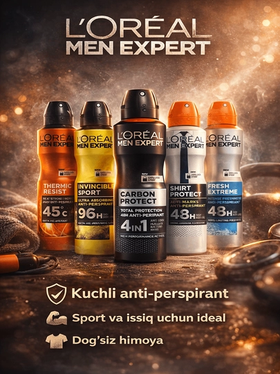 Дезодорант L'Oreal Men Expert Fresh Extreme 150 мл (охлаждающий эффект 48 часов)