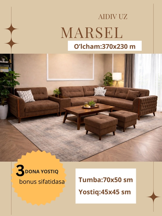 Marsel mexanizmlik yumshoq mebel to'plami - 