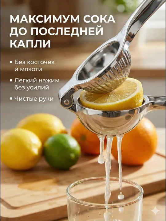 Sitirus mevalar uchun qo‘l siqgich, limon va apelsin uchun press, metall sok siqgich