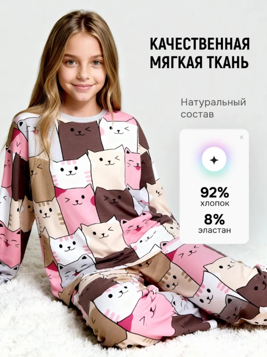 Пижама для девочек,двойка летняя одежда с шортами, оверсайз,домашняя одежда для подростков