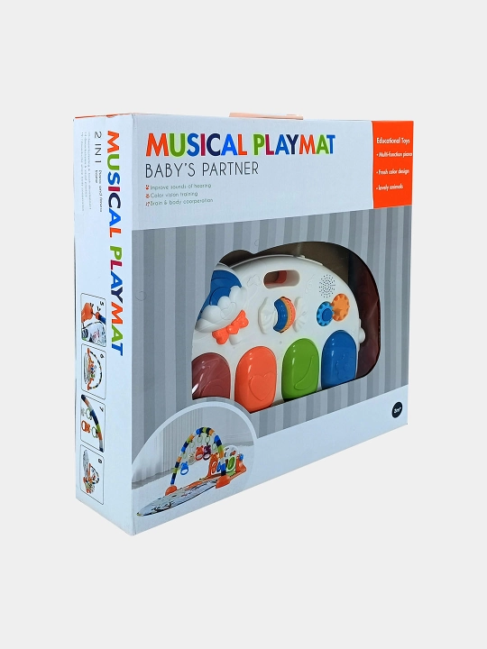 Музыкальный коврик Baby's Partner, 2 в 1, пианино и дуга