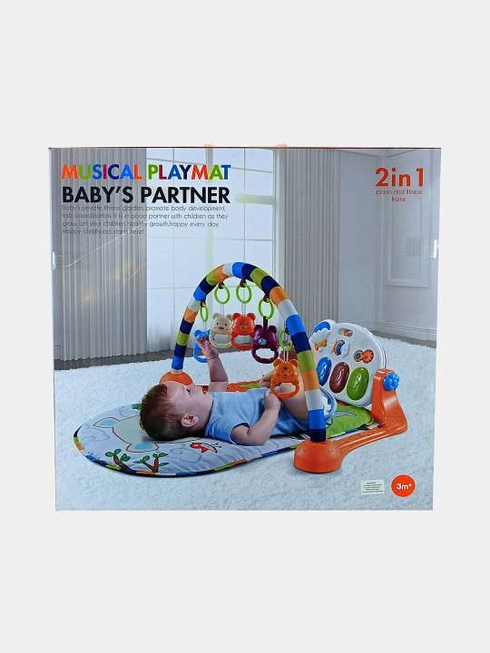 Музыкальный коврик Baby's Partner, 2 в 1, пианино и дуга