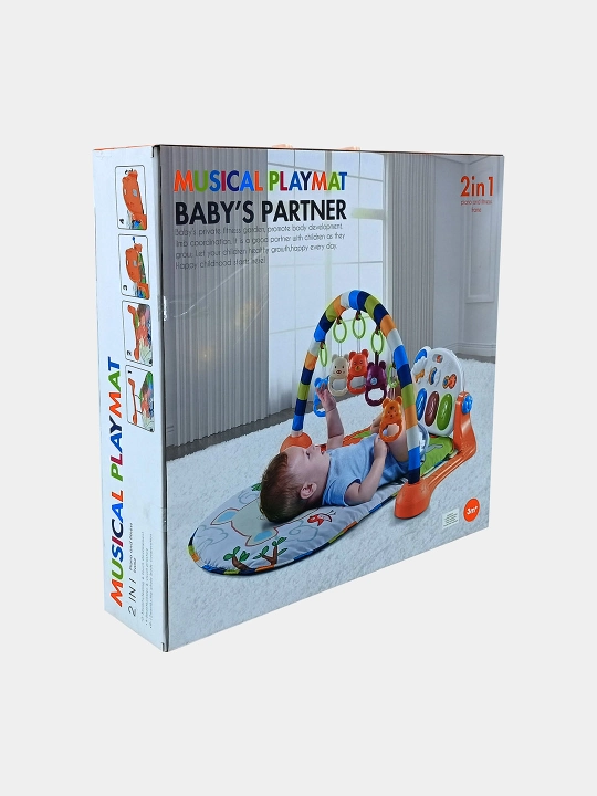 Музыкальный коврик Baby's Partner, 2 в 1, пианино и дуга