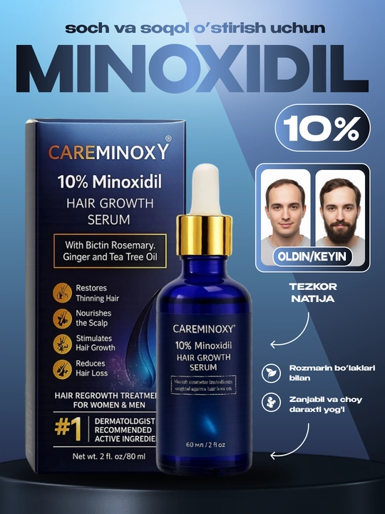 Careminoxy  Minoksidil 60 ml soch to‘kilishiga qarshi vosita