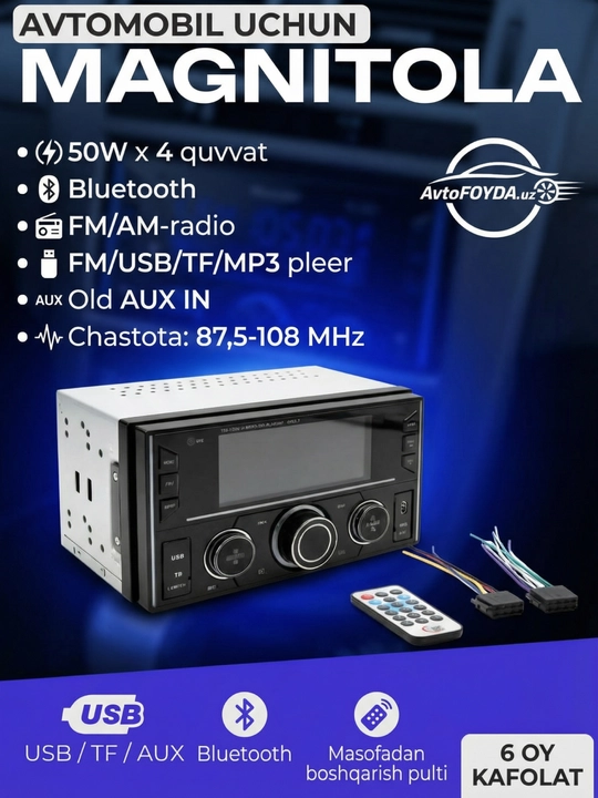 Avtomobil MAGNITOLA UTC 3206 2-DIN COBALT SPARK NEXIA-1-2-3 GENTRA LACETTI TUSHADI - 