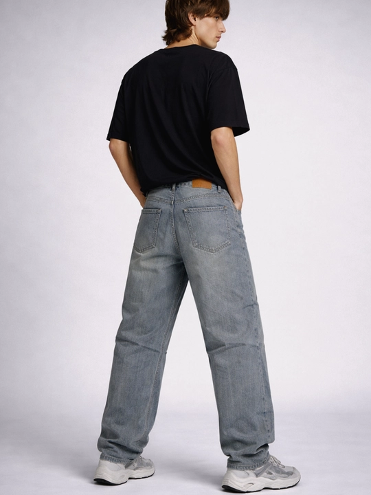 Erkaklar baggy jinsi shim Y2K, keng oversize jinsilar, paxta mato