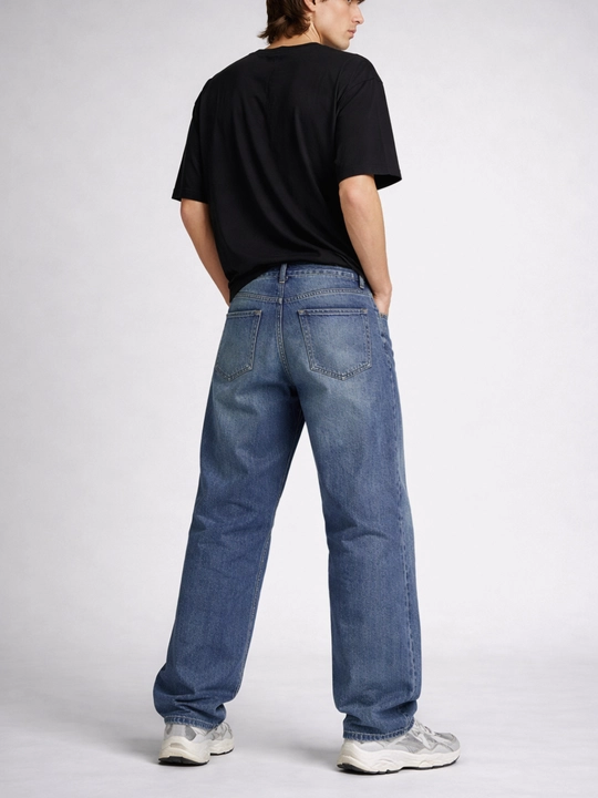 Erkaklar baggy jinsi shim Y2K, keng oversize jinsilar, paxta mato
