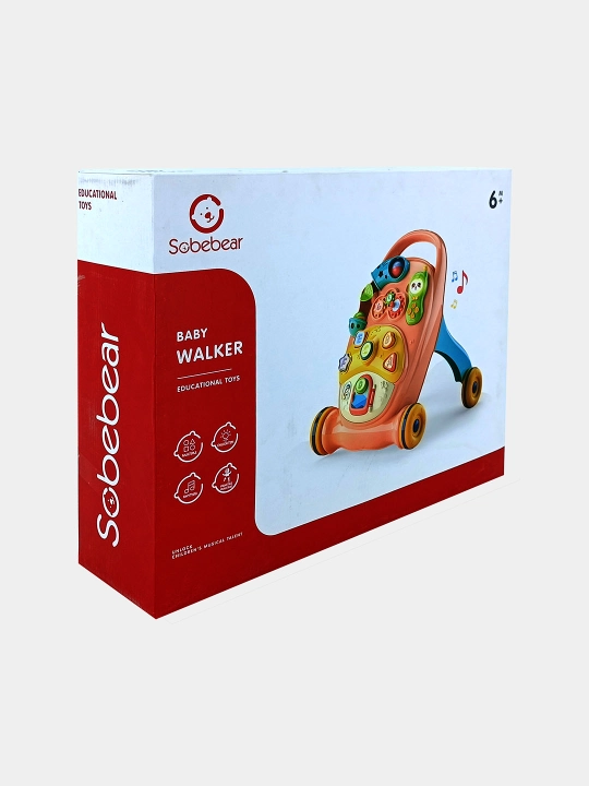 Sobebear Baby Walker yurgich-katalka, rivojlantiruvchi o'yinchoq 6oy+, tasodifiy rangda