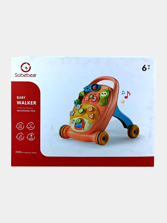 Sobebear Baby Walker yurgich-katalka, rivojlantiruvchi o'yinchoq 6oy+, tasodifiy rangda
