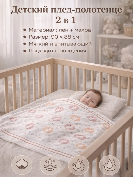 Плед для новорожденных из 100% хлопка, детское одеяло в кроватку и коляску
