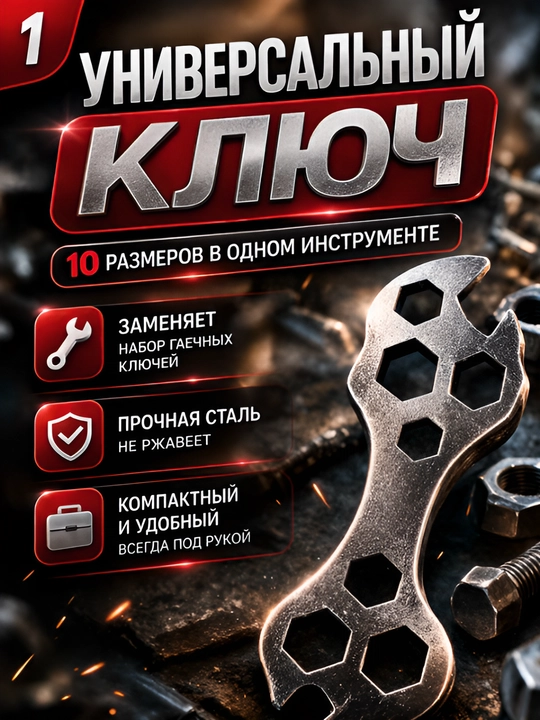 Мультиключ для велосипеда 8–17 мм, Универсальный ключ 16 в 1, гаечный ключ для велосипеда