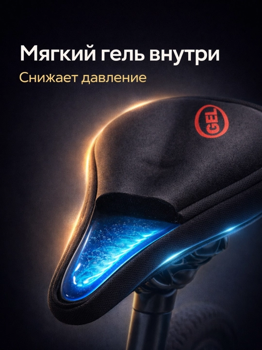 Анатомический чехол на сиденье велосипеда с гелем, мягкая накладка на седло