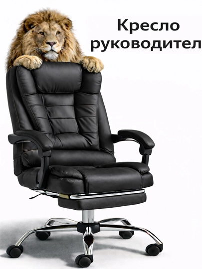 Компьютерное кресло эргономичное с подлокотниками и регулировкой, для дома и офиса — KUMALL-OFFCHAIR803-ЧЕРН