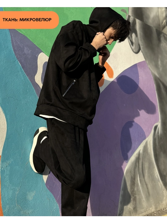 Velour Black sport kostyumi