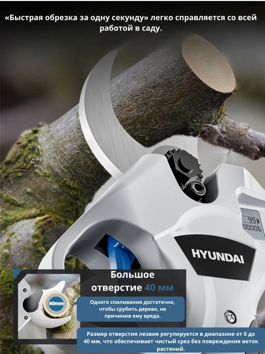 Cho'tkasiz akkumulyatorli 2.0Ah/4.0Ah sekator HYUNDAI