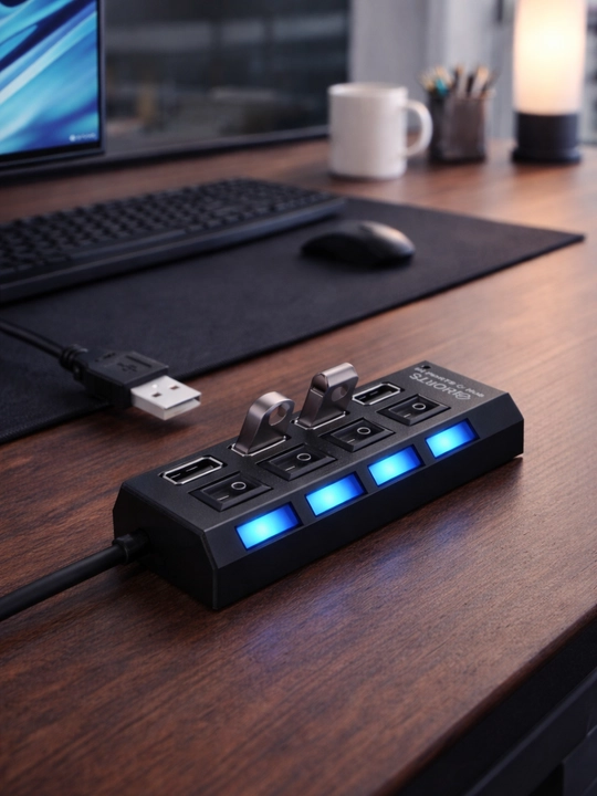 USB-концентратор имеет 7 портов и 4 порта. usb-развит, usb-множитель