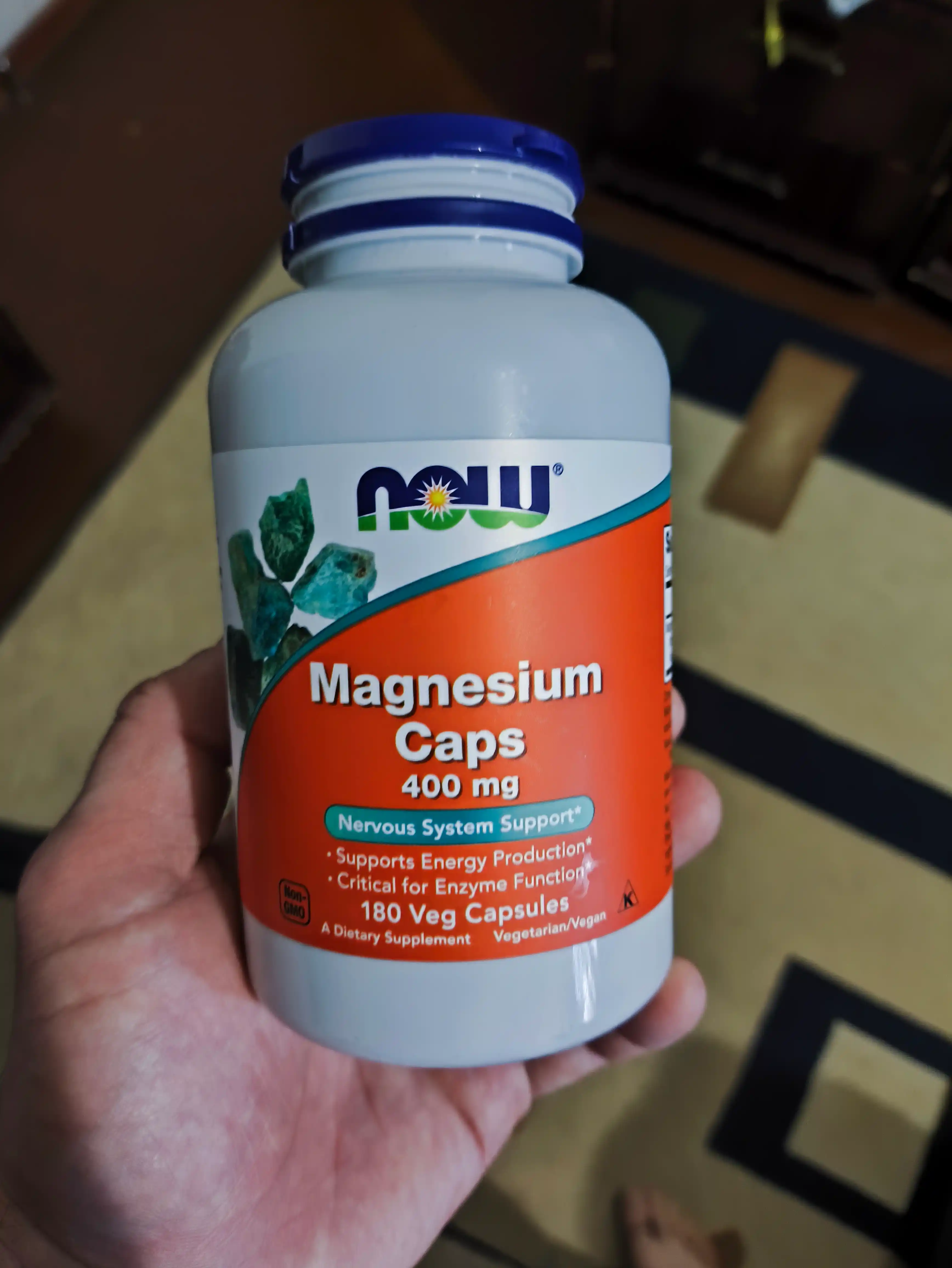NOW Foods Magniy mushaklar va asab tizimini qo'llab quvvatlash uchun 400 mg, 180 kapsula