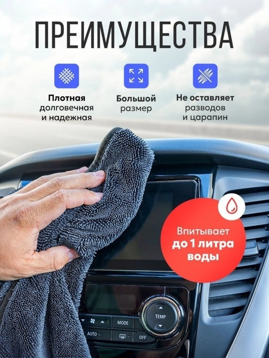 Автомобильная тряпка из микрофибры, полотенце для мойки авто