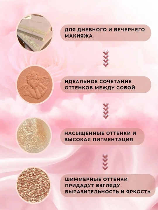 Хайлайтер, румяна, тени для век, контур, блестки 5 в 1, палетка для макияжа