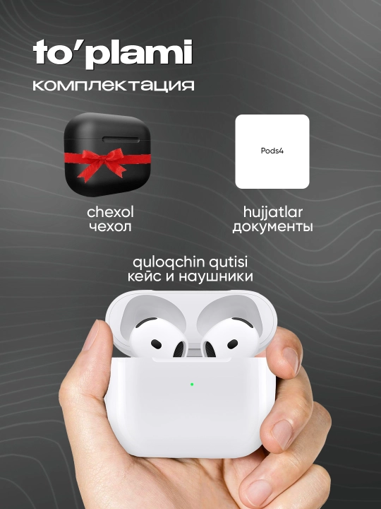 Simsiz quloqchinlar Pods 4 ANC DUBAI, iPhone va Android uchun