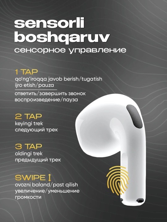 Simsiz quloqchinlar Pods 4 ANC DUBAI, iPhone va Android uchun