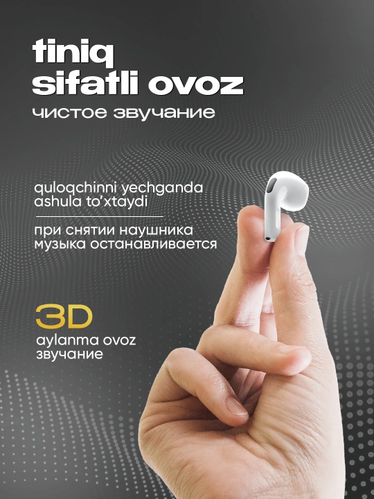 Simsiz quloqchinlar Pods 4 ANC DUBAI, iPhone va Android uchun