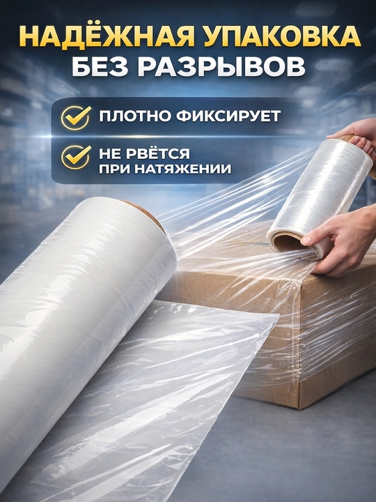 Streych plenka o‘rash uchun shaffof rulon ko‘chish va paketlash uchun