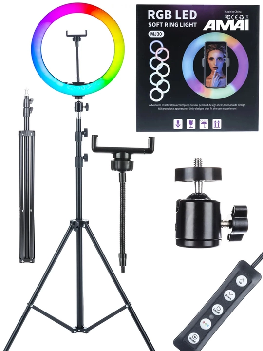 RGB ring light tripod bilan, telefon uchun selfie yoritish chirog‘i
