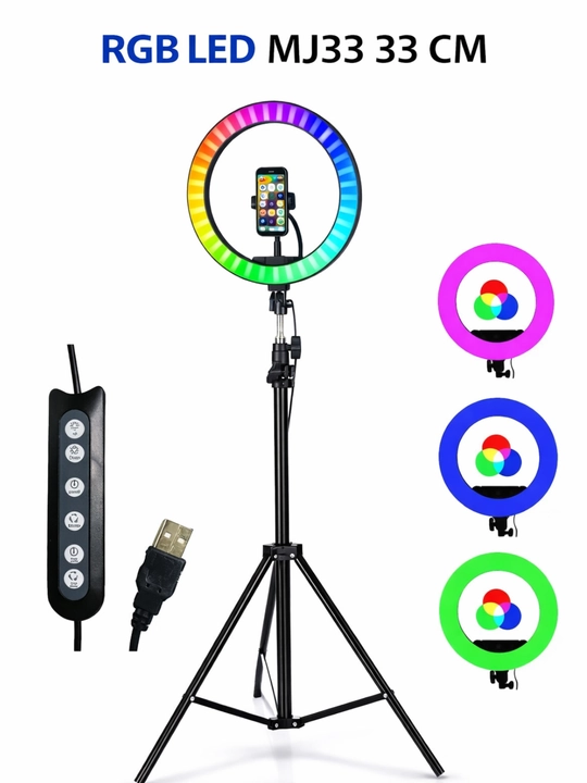 RGB ring light tripod bilan, telefon uchun selfie yoritish chirog‘i
