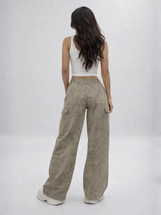 Ayollar jinsi baggy Y2K, oversize keng shim, yuqori bel, erkin kesim, paxta jinsi